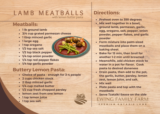 Lamb Meatballs with Lemon Butter Pasta
